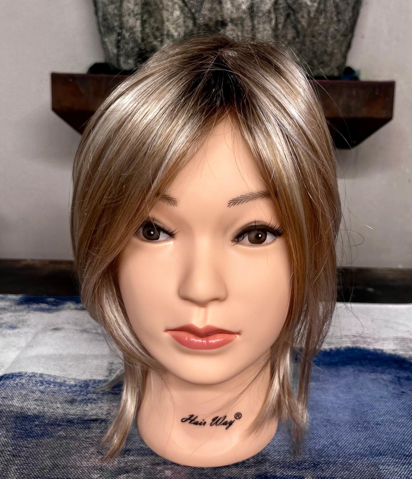 Rooted blonde hair topper