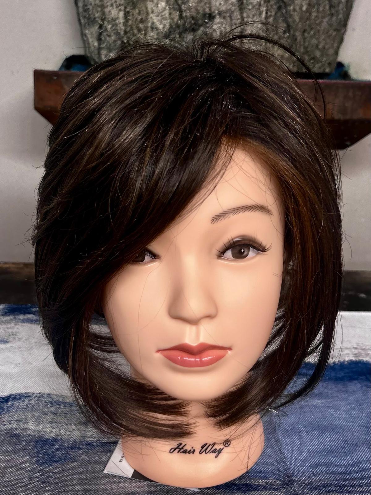 Dark angled bob wig