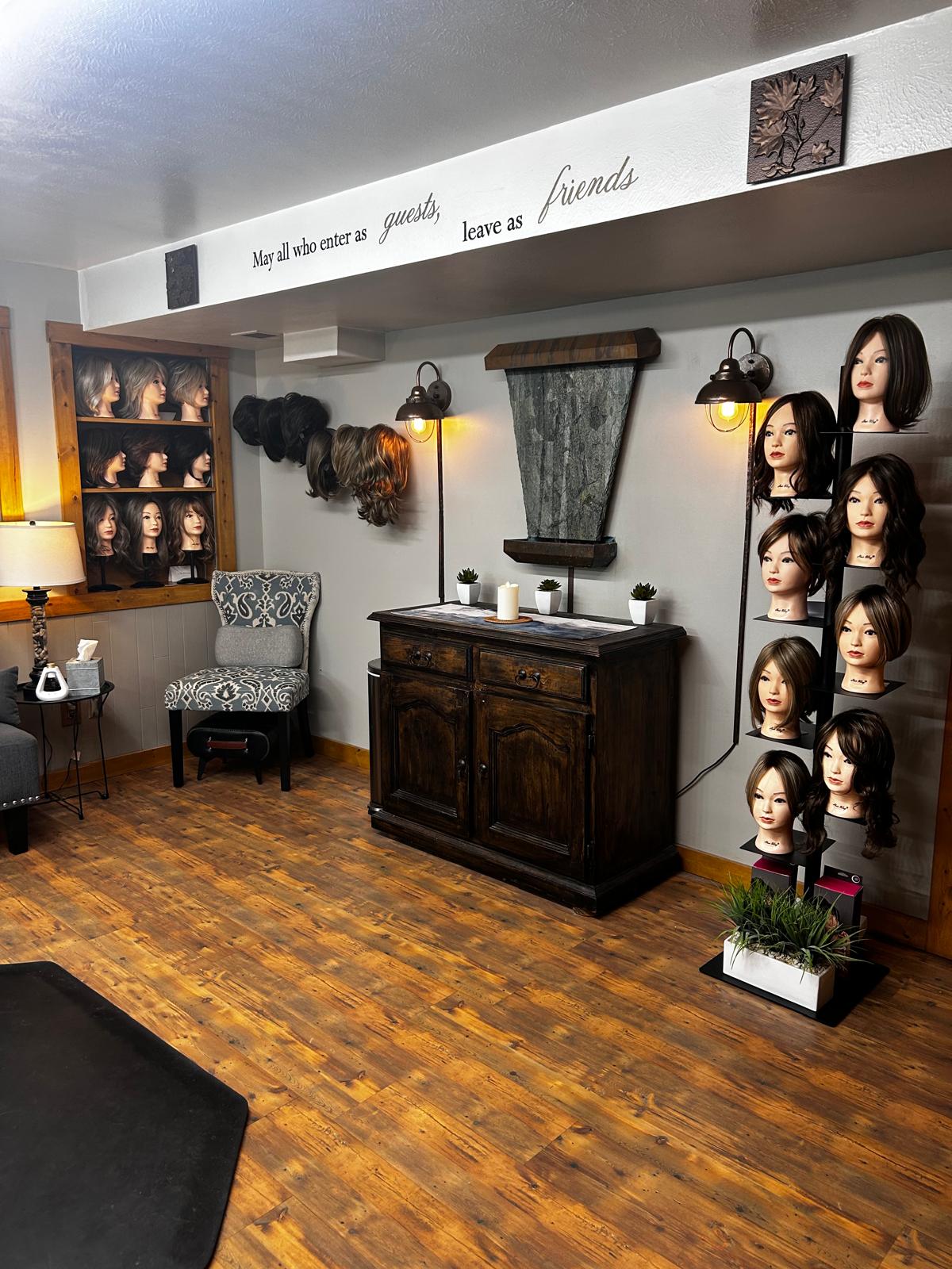 Wig and topper collection on display at Media Artistry